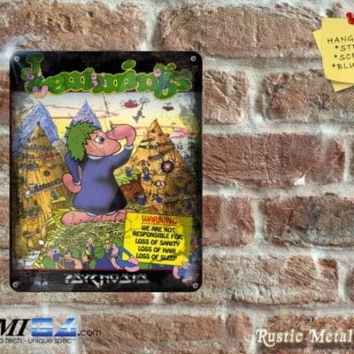 LEMMINGS Artwork on Vintage looking Rustic - Metal Sign
