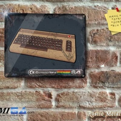 Commodore 64  Pixelated - Old and Vintage Looking - Metal Sign