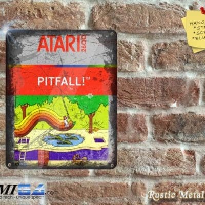 Pitfall!  Box Artwork from the Original ATARI VCS2600 Game - Metal Sign