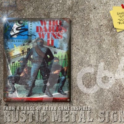 Vintage Looking Commodore 64 Game Who Dares Wins II Box Artwork Metal Sign [623]