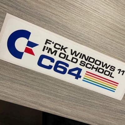Bumper sticker Windows 11 vs C64